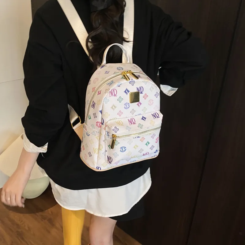 ZAVC PU Backpack Women's Coffee/White-8