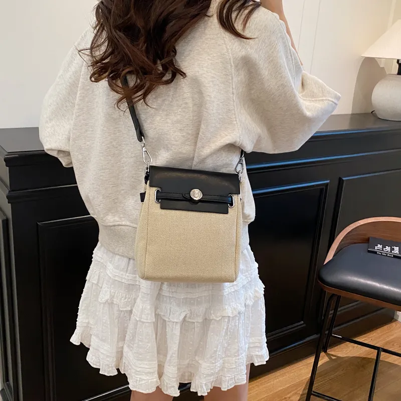 ZAVC PU Shoulder Bag Regular Women's Black & White/Black/Rose Red/Khaki/Light Brown/Green-2