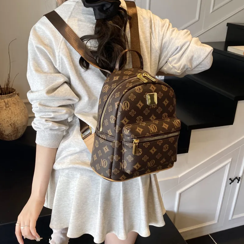 ZAVC PU Backpack Women's Coffee/White-3