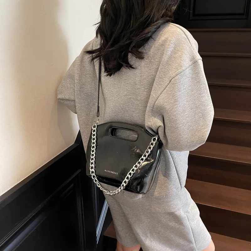 ZAVC PU One Shoulder Handbag Women's Black/Silver/Ecru-3