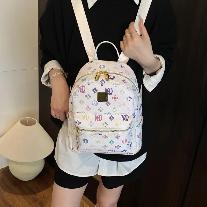 ZAVC PU Backpack Women's Coffee/White-6