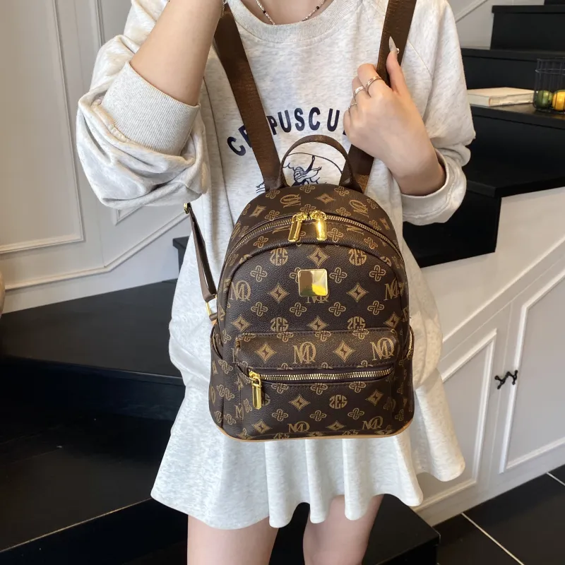 ZAVC PU Backpack Women's Coffee/White-1