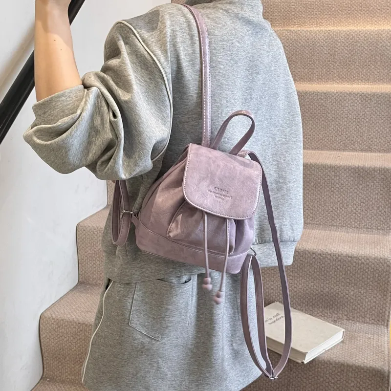 ZAVC PU Backpack Women's Black/White/Purple/Yellow/Green-14