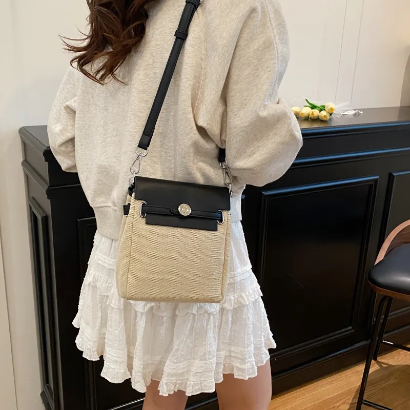 ZAVC PU Shoulder Bag Regular Women's Black & White/Black/Rose Red/Khaki/Light Brown/Green-3