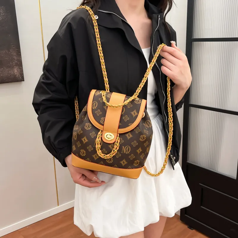 ZAVC PVC Backpack Regular Women's Tricolor/Coffee-6