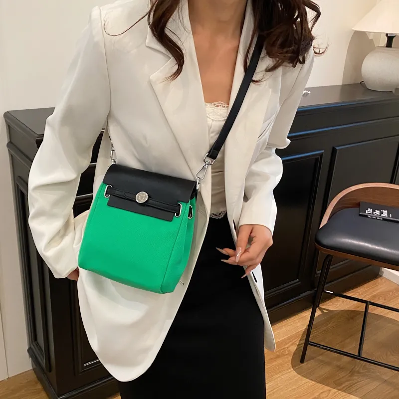 ZAVC PU Shoulder Bag Regular Women's Black & White/Black/Rose Red/Khaki/Light Brown/Green-27