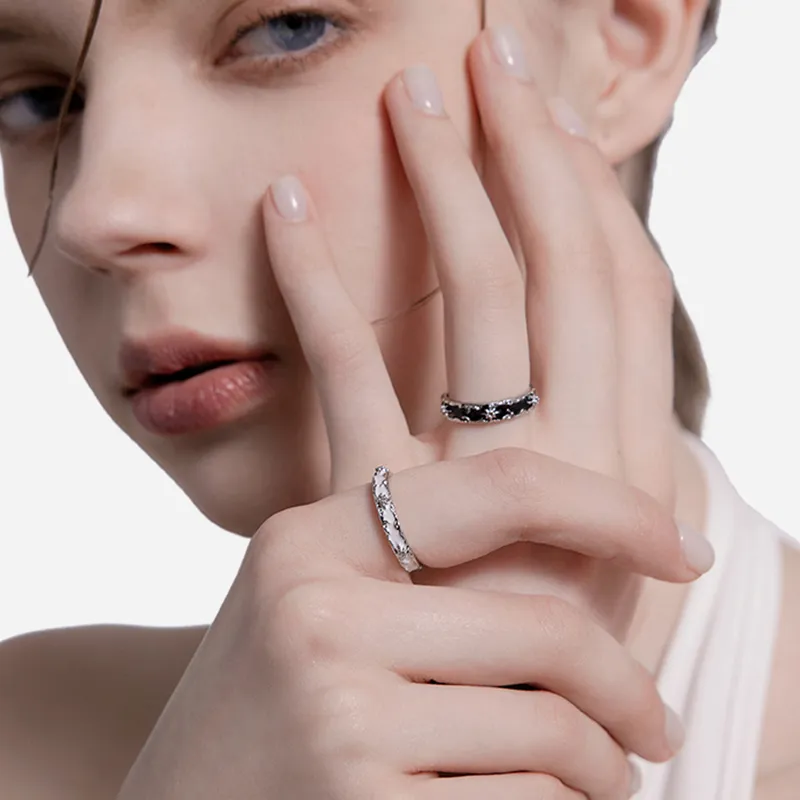 Masw 925 Sterling Silver Delicate Versatile Ring Niche Advanced Minimalist Ring Unisex-3