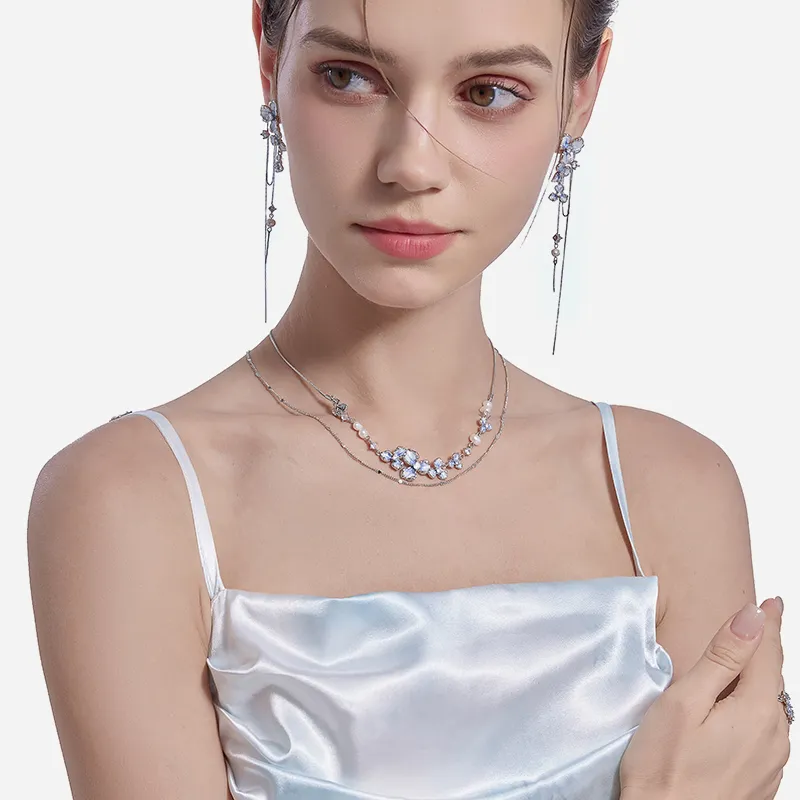 Masw Copper Alloy Necklaces Women's Silver-2