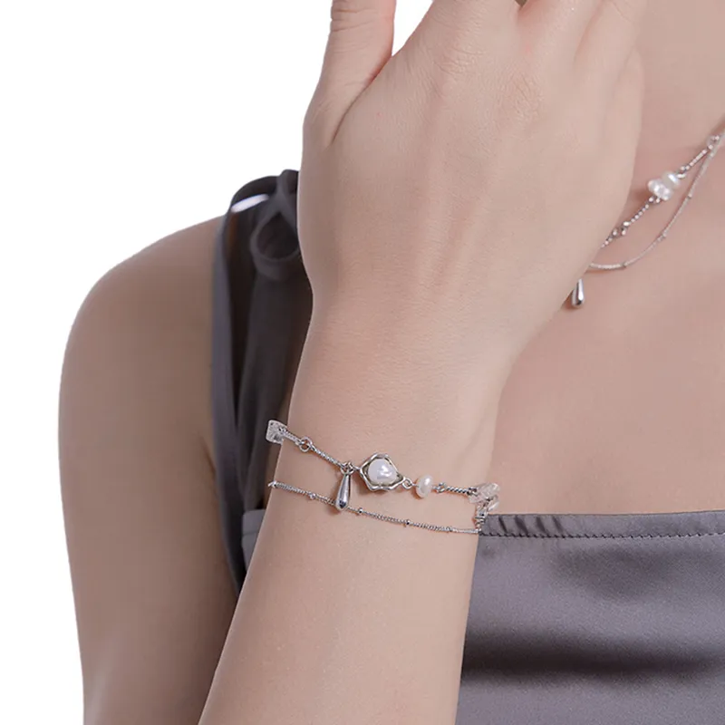 Masw Original Design Minimalist Style Cool Premium Pearl Jewelry Bracelet Unisex-3