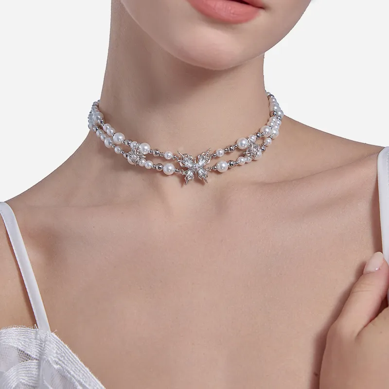 Masw Copper Alloy Faux Pearl Necklaces Women's-6