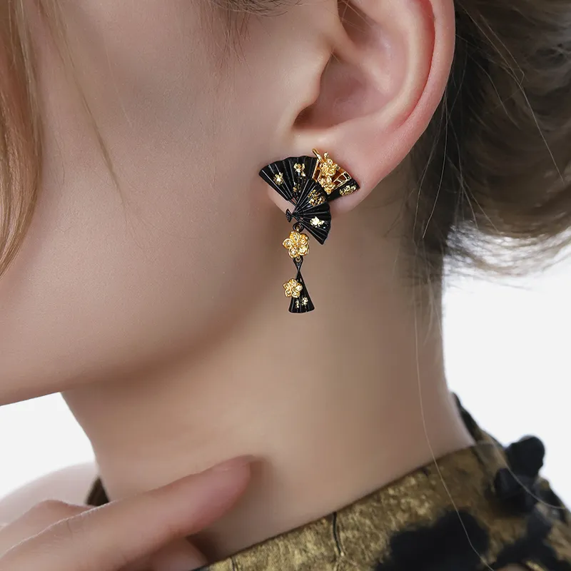 Masw Luxury New Chinese Style Copper Alloy+S925 Sterling Silver Stud Earrings Women's-3