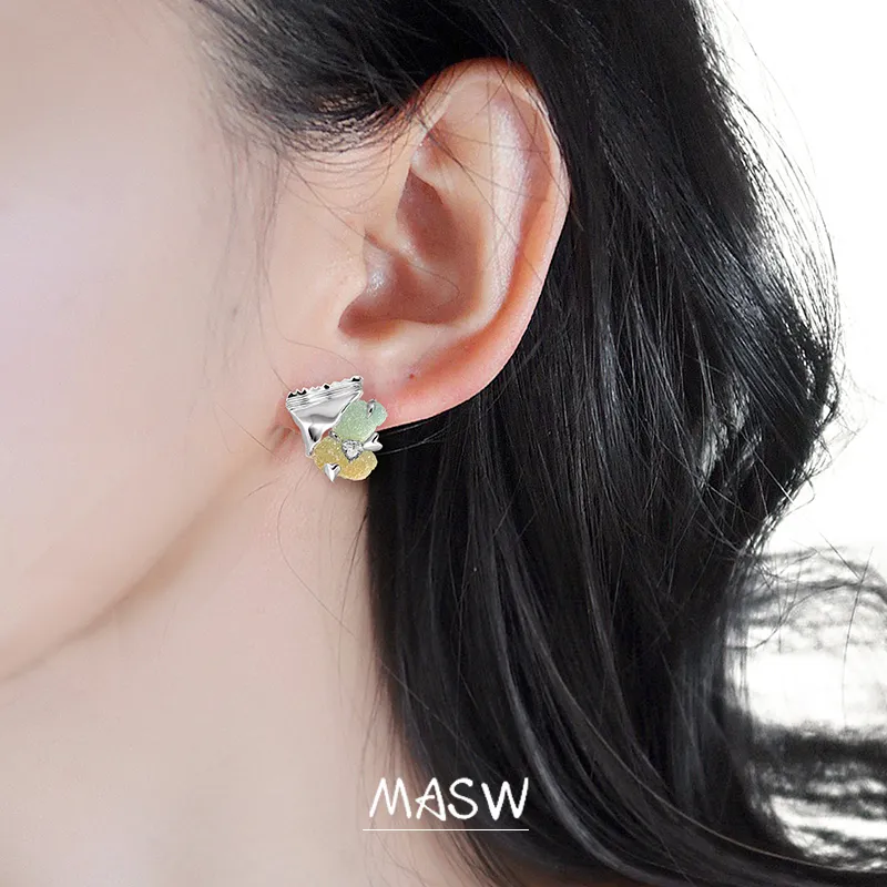 Masw Color Dopamine Stud Earrings Women's-1