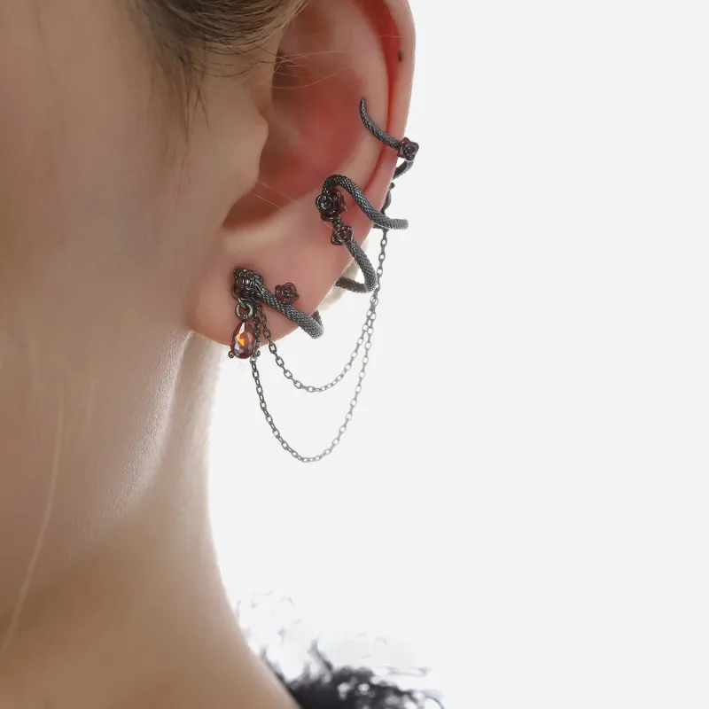 Masw Rose Niche Urban Chic Style Copper Alloy Clip on Earrings With Integrated Pin And Clip Women's-1