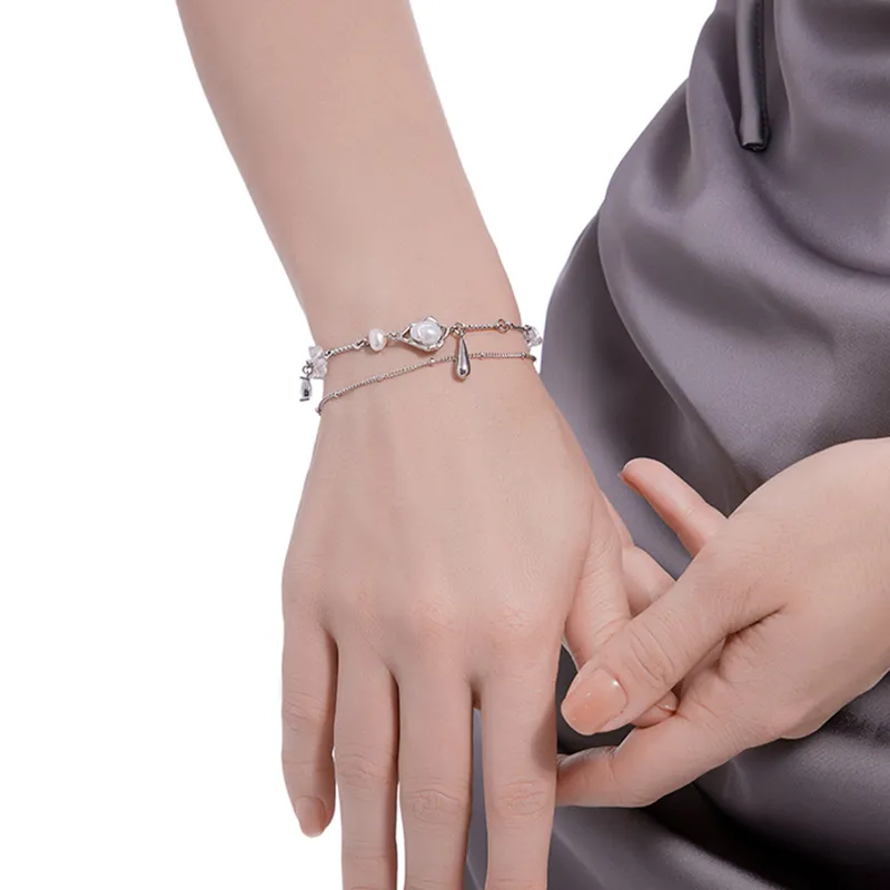 Masw Original Design Minimalist Style Cool Premium Pearl Jewelry Bracelet Unisex-2