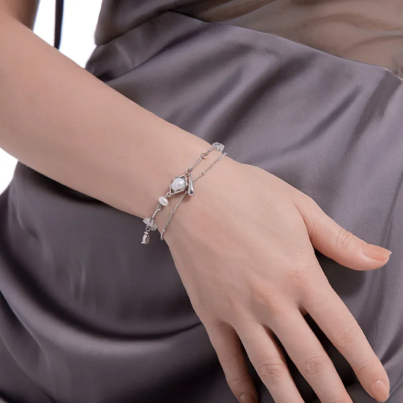 Masw Original Design Minimalist Style Cool Premium Pearl Jewelry Bracelet Unisex-1