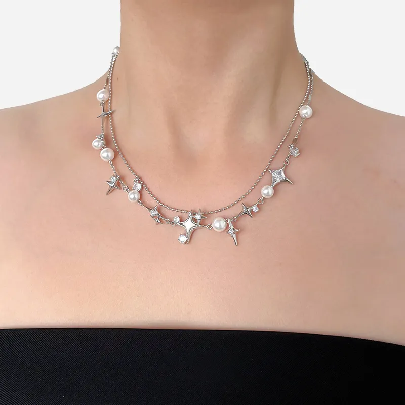 Masw Synthetic Cubic Zirconia Imitation Pearls Necklaces Women's-1