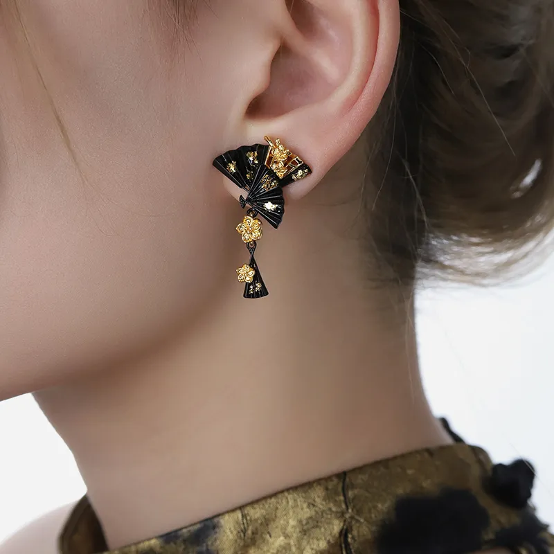 Masw Luxury New Chinese Style Copper Alloy+S925 Sterling Silver Stud Earrings Women's-2