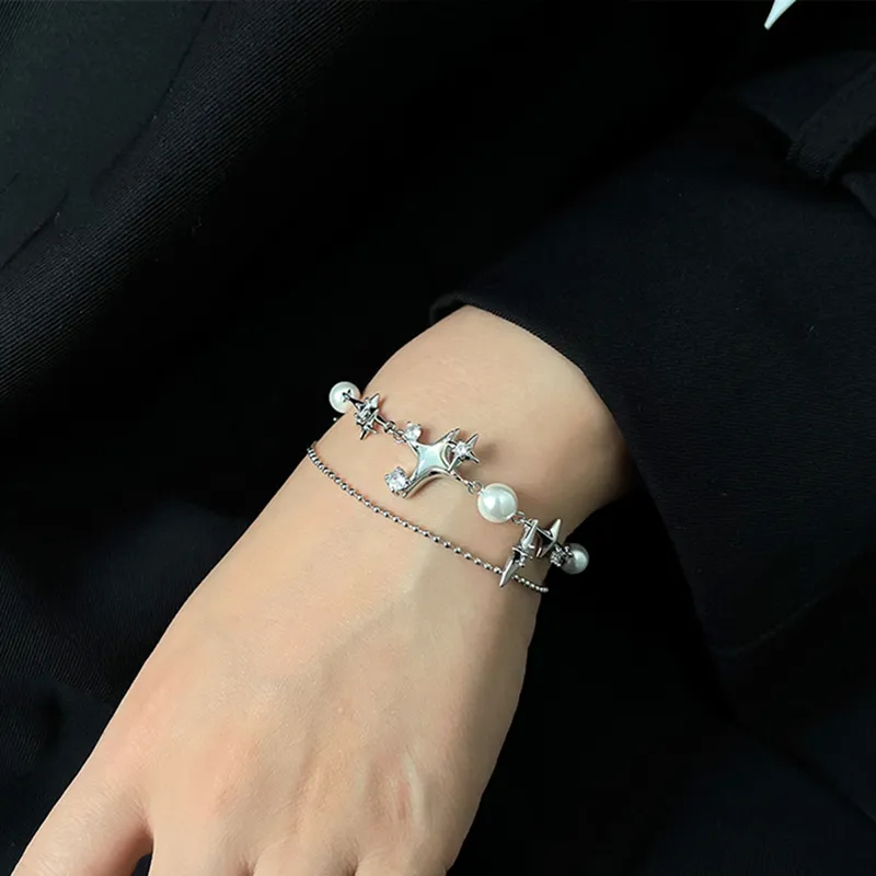 Masw Double Layer Pearl Bracelets Unisex-1