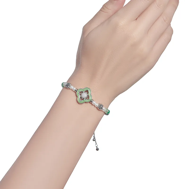 Masw Four Leaf Clover Shape Premium Feel Bracelets Unisex-3