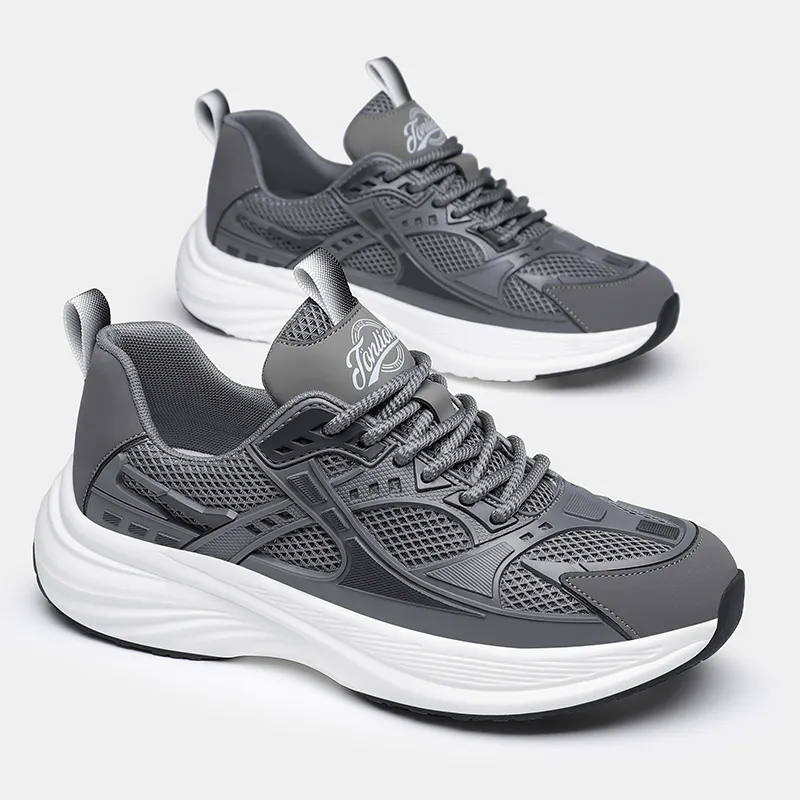 Tonlion Breathable Low Top Casual Shoes Men's Gray-1