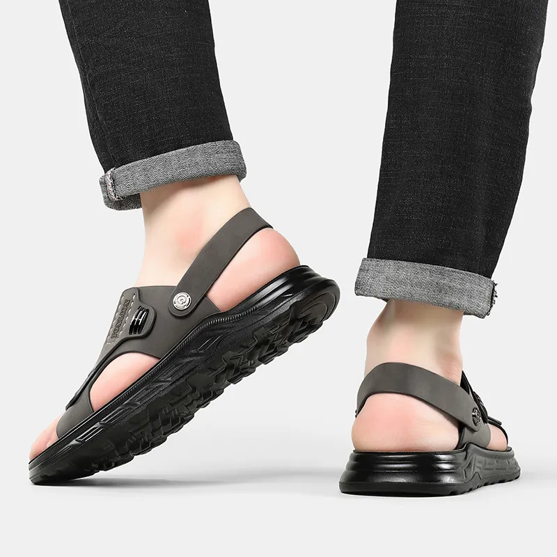 Tonlion Beach Sandals Men's Gray-7