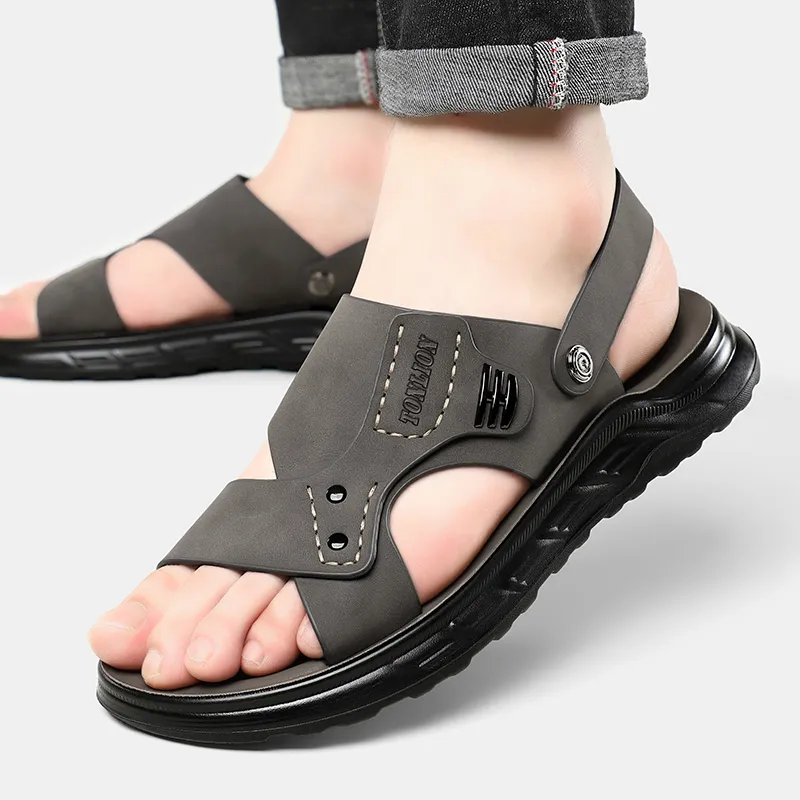 Tonlion Beach Sandals Men's Gray-5