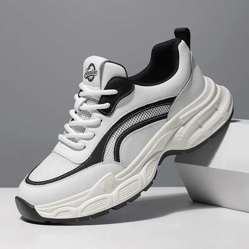 Tonlion Breathable Low Top Casual Shoes Men's White-4
