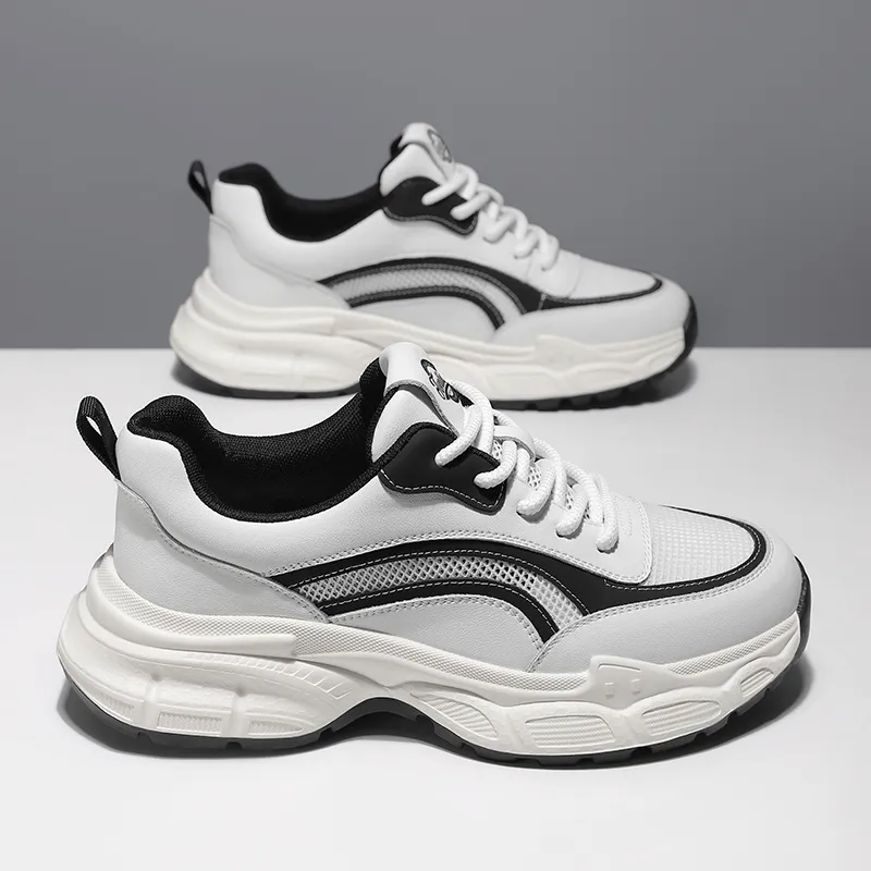 Tonlion Breathable Low Top Casual Shoes Men's White-3