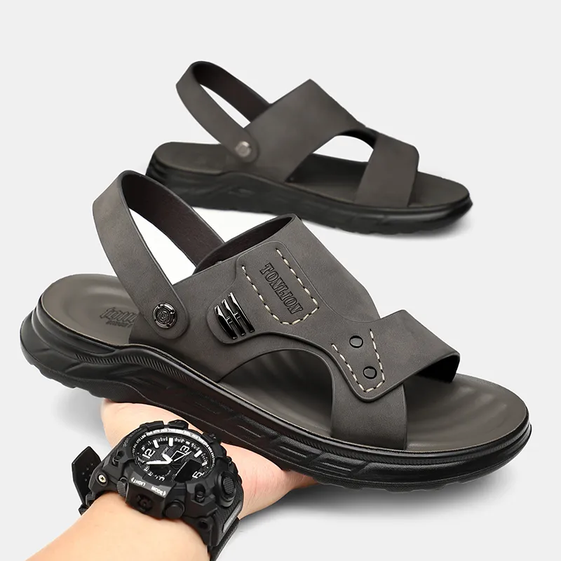 Tonlion Beach Sandals Men's Gray-1