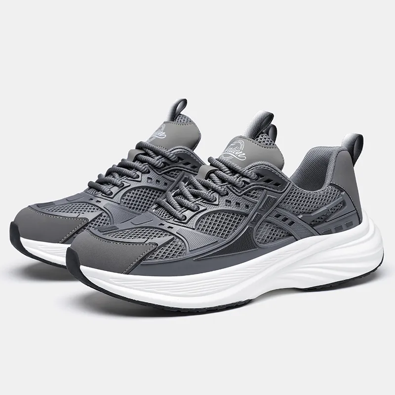 Tonlion Breathable Low Top Casual Shoes Men's Gray-2