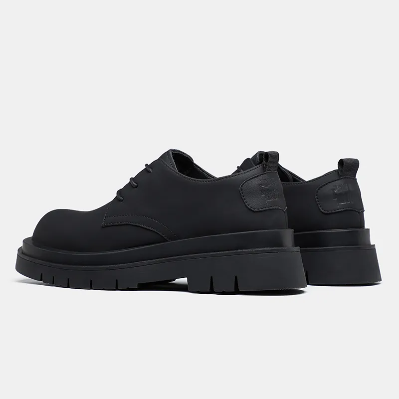 Tonlion Dress German Derby Leather Shoes Men's Matte Black-5