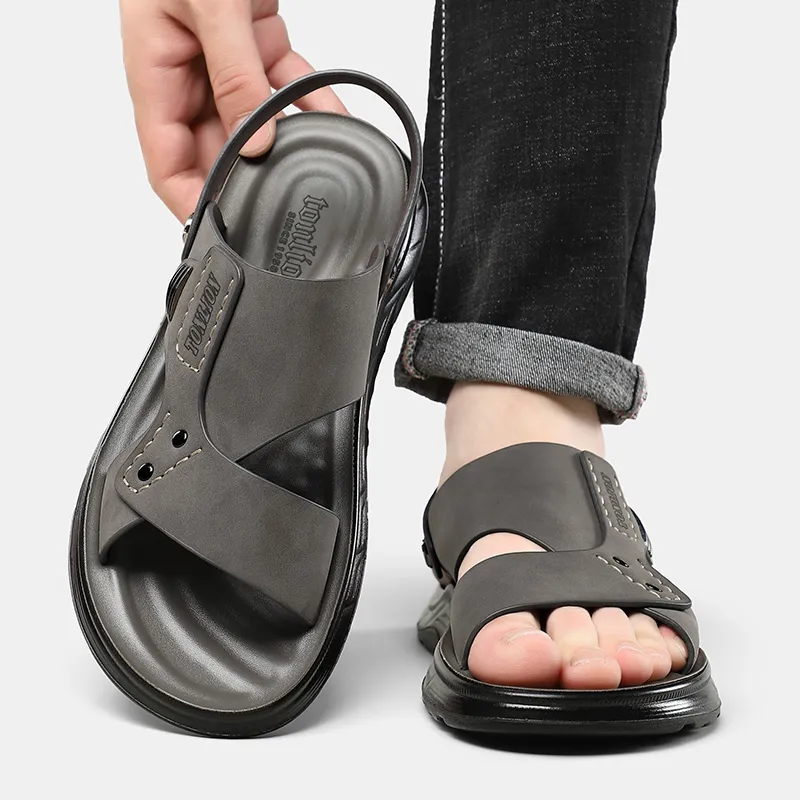 Tonlion Beach Sandals Men's Gray-3