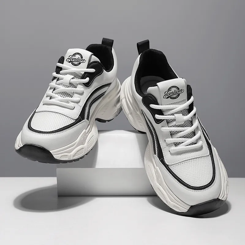 Tonlion Breathable Low Top Casual Shoes Men's White-5