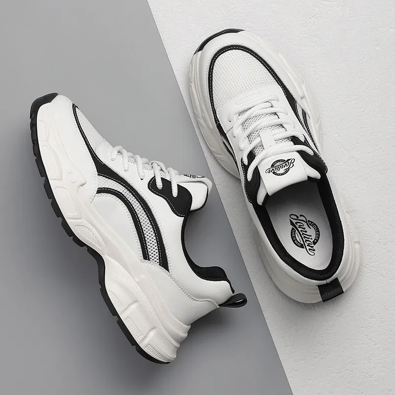 Tonlion Breathable Low Top Casual Shoes Men's White-1