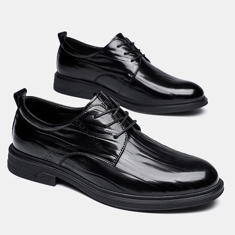 Tonlion Men's Casual Shoes Men Low Top Black/Brown-1