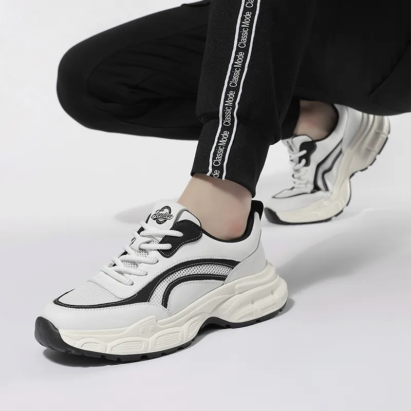 Tonlion Breathable Low Top Casual Shoes Men's White-6