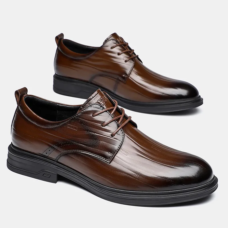Tonlion Men's Casual Shoes Men Low Top Black/Brown-8