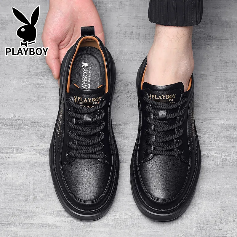 Playboy Playboy Cushioned Height Increase Wear-Resistant Lightweight Breathable Low-Top Skateboard Shoes Men's-12