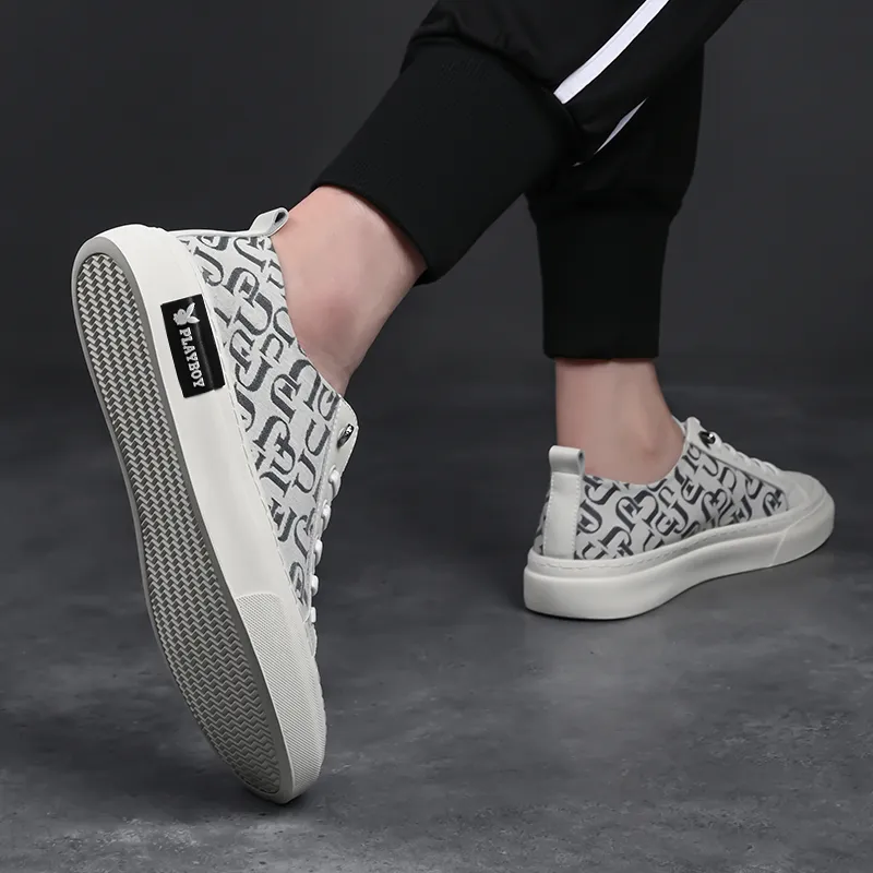 Playboy Playboy Cushioning Impact-Resistant Wear-Resistant Lightweight Slip-Resistant Canvas Shoes Men's-3