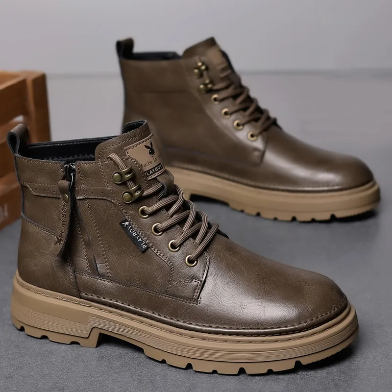 Playboy Playboy Short Martin Boot Low Heel Men's-2
