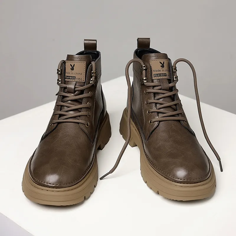 Playboy Playboy Short Martin Boot Low Heel Men's-1