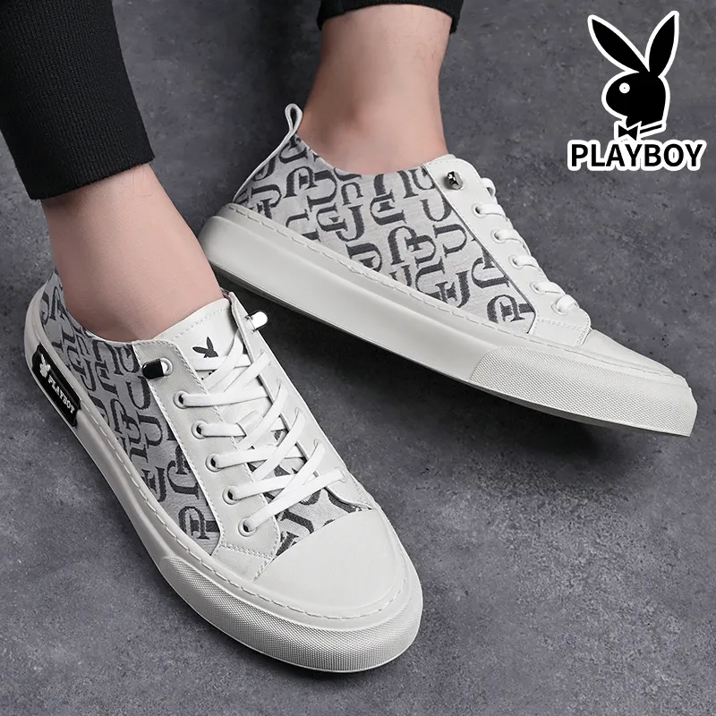 Playboy Playboy Cushioning Impact-Resistant Wear-Resistant Lightweight Slip-Resistant Canvas Shoes Men's-2