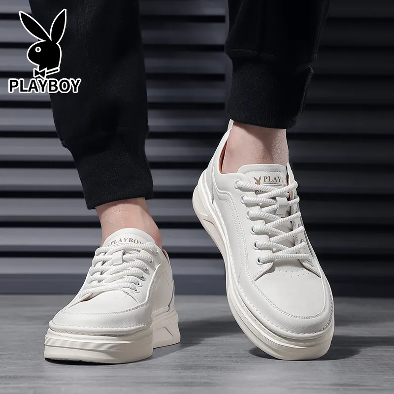 Playboy Playboy Cushioned Height Increase Wear-Resistant Lightweight Breathable Low-Top Skateboard Shoes Men's-5
