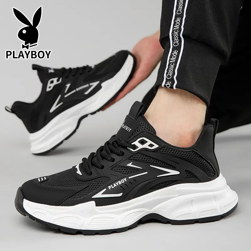 Playboy Running Shoes Flyknit Mesh Athletic Shoes Men's-16