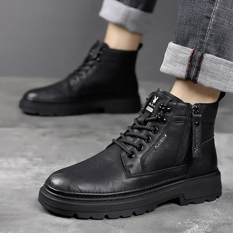 Playboy Playboy Short Martin Boot Low Heel Men's-11