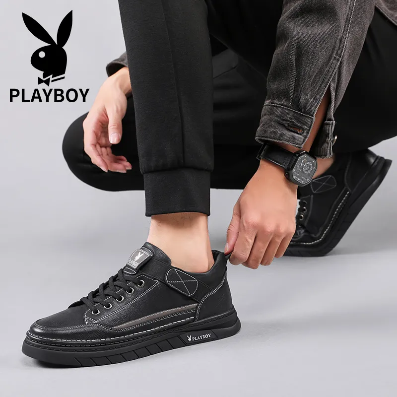 Playboy Playboy Low Top Skateboard Shoes Men's Black-3