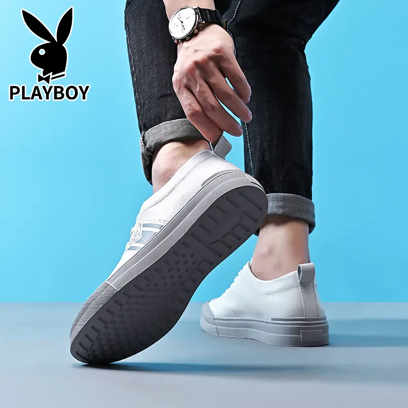 Playboy Playboy Wear resistant And Lightweight Low Top Small Whiteboard Shoes Men's-3