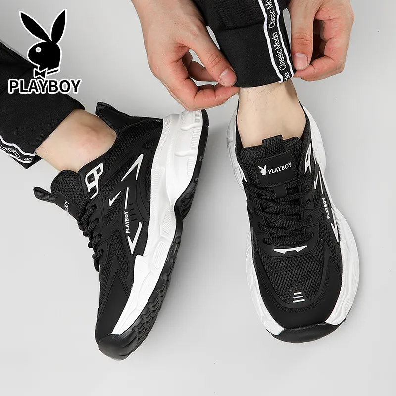 Playboy Running Shoes Flyknit Mesh Athletic Shoes Men's-13