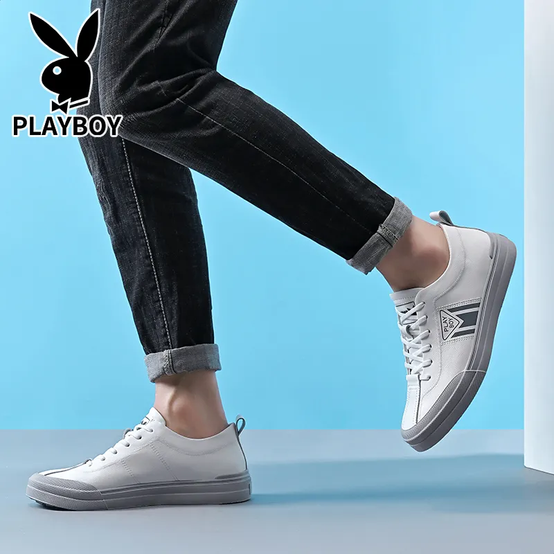 Playboy Playboy Wear resistant And Lightweight Low Top Small Whiteboard Shoes Men's-1