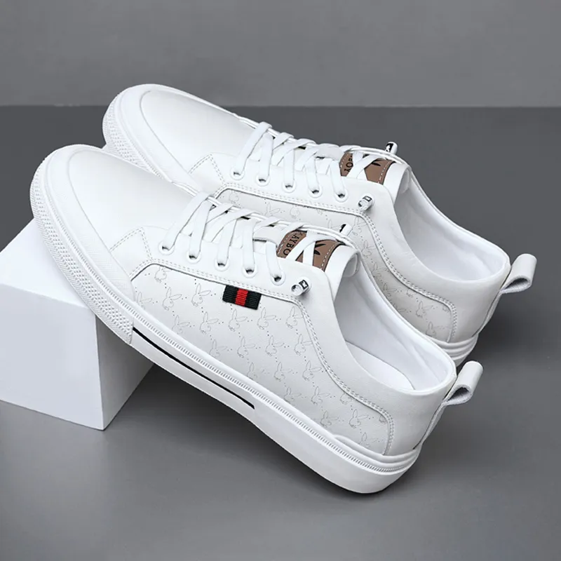 Playboy Lightweight And Breathable Skateboard Shoes Men's White-2